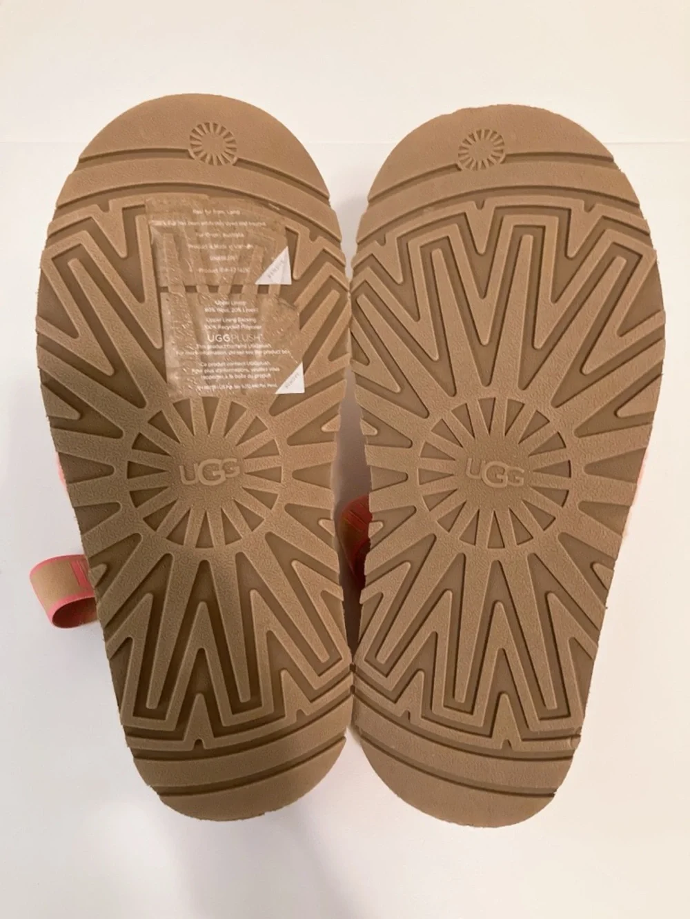 NEW! UGG Disco Striped Platform Slides Slippers Chestnut Pink Rose Size 9/10 - Picture 9 of 14